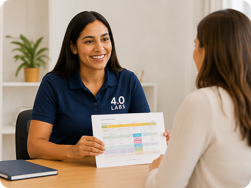 A 4.0 Labs educator recommending a personalized learning plan