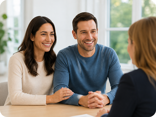 Parents discussing the best tutoring option for their family