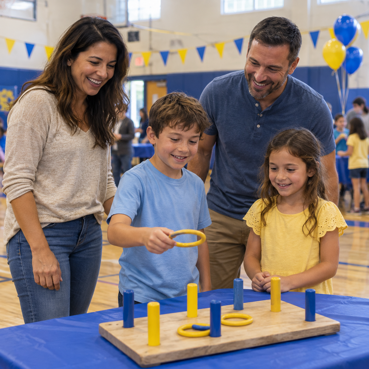 Families enjoying a SchoolSpark Family Fun Event