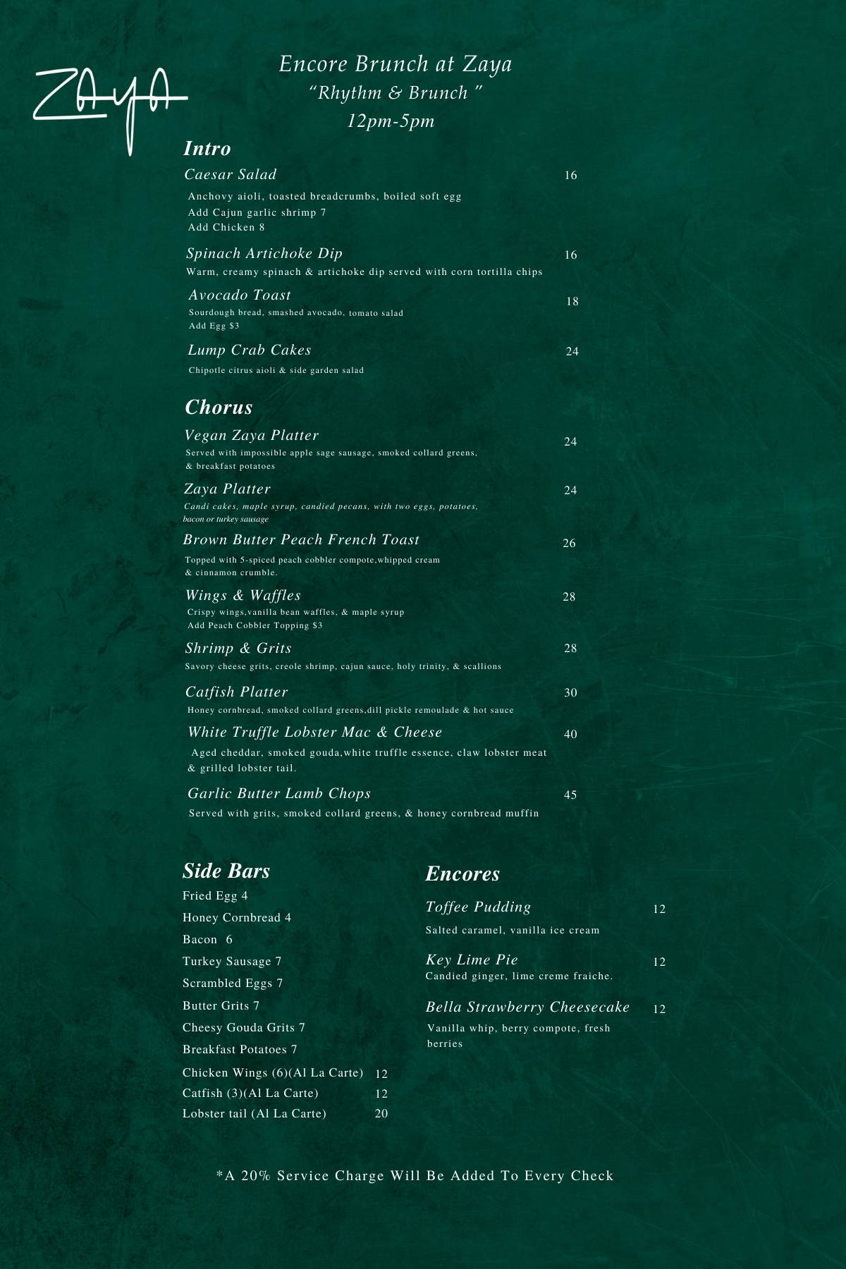 Brunch Menu