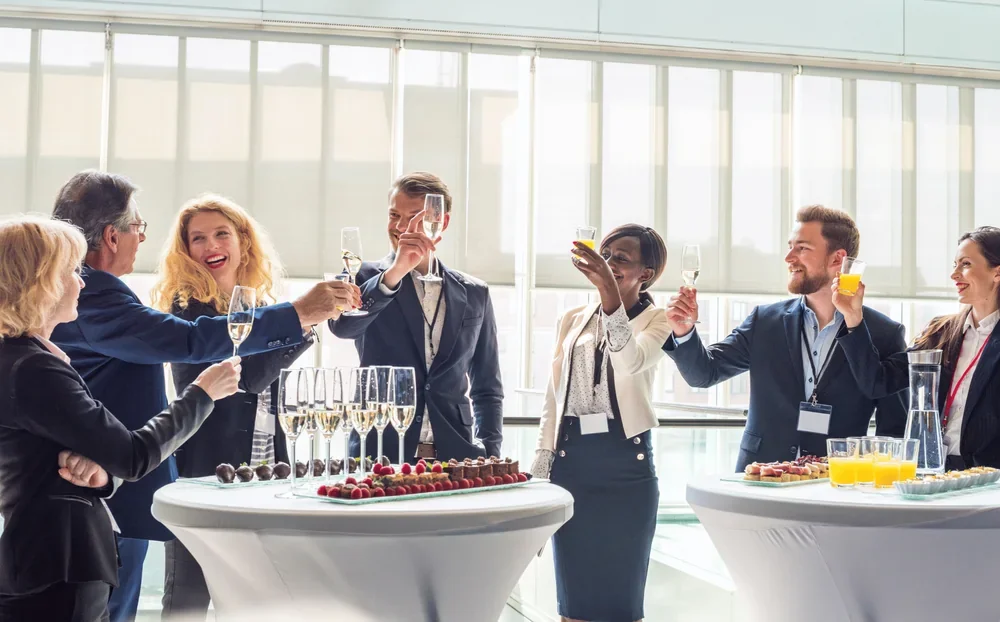 Corporate group and event guests celebrating