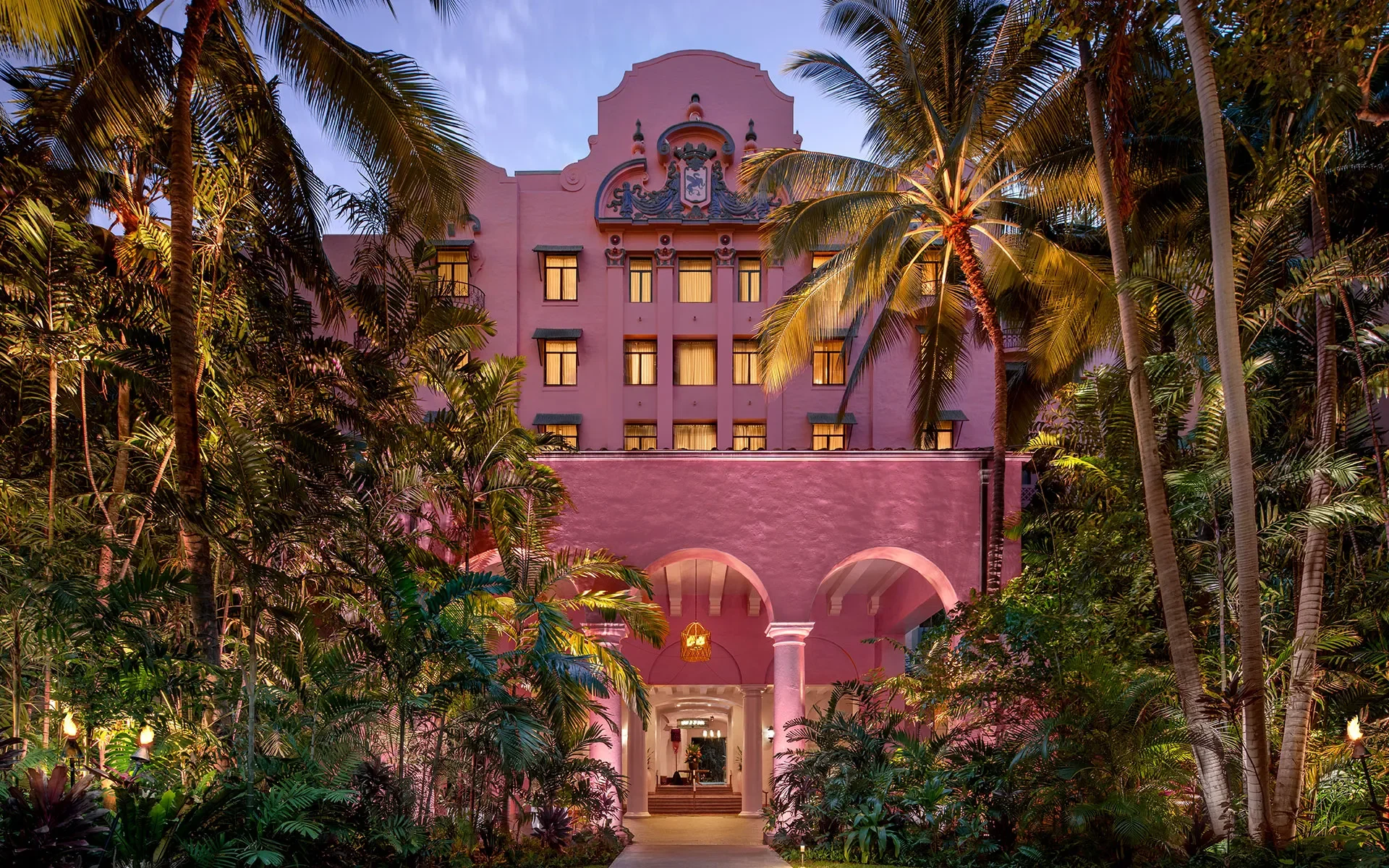 The Royal Hawaiian Pink Palace beachfront resort in Waikiki