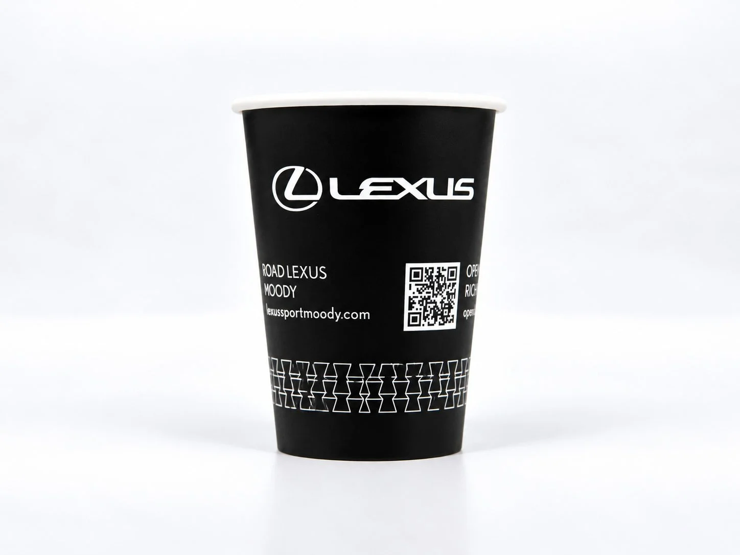 Lexus black custom branded paper cup with premium printing