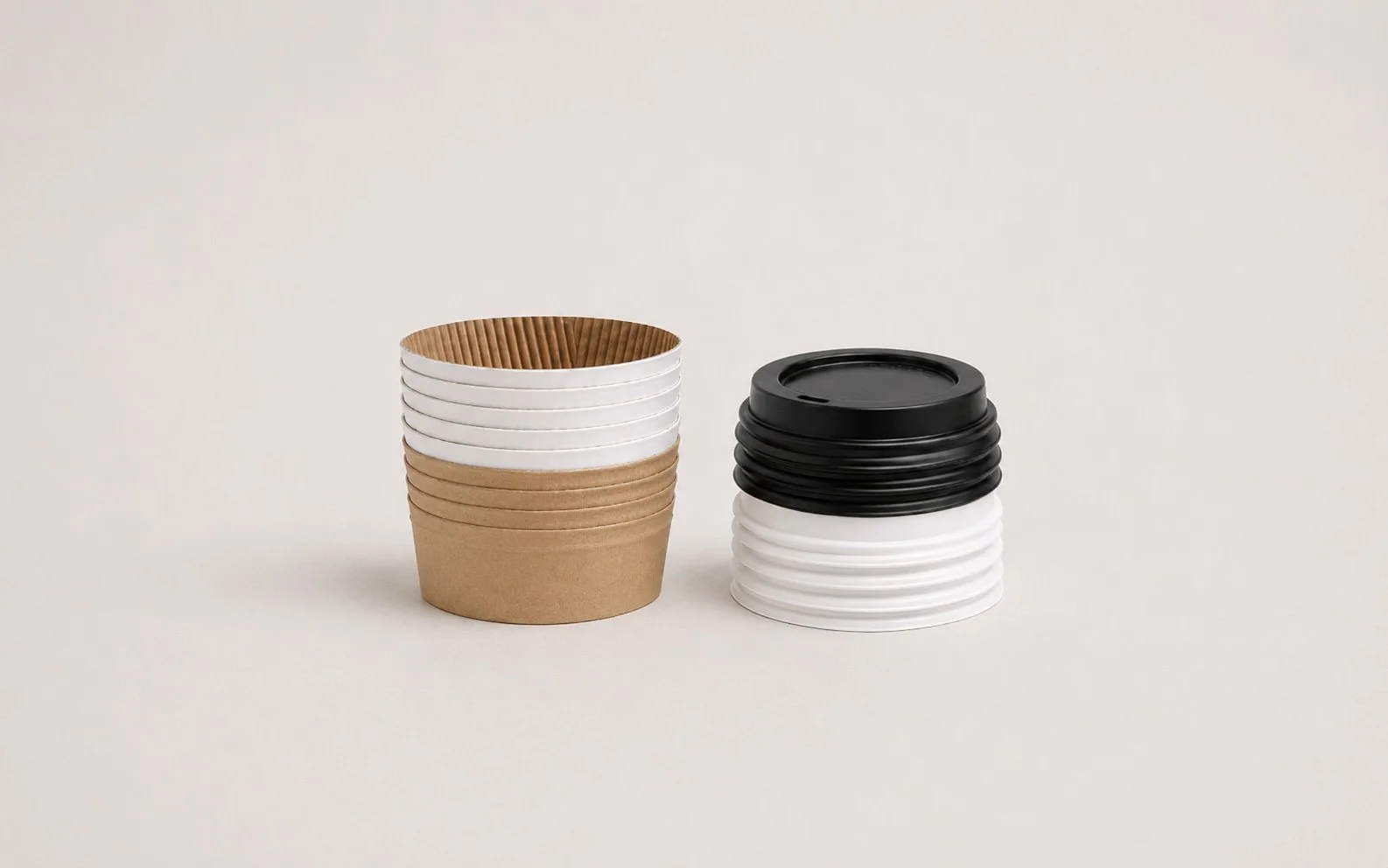 Paper cup lids and sleeves