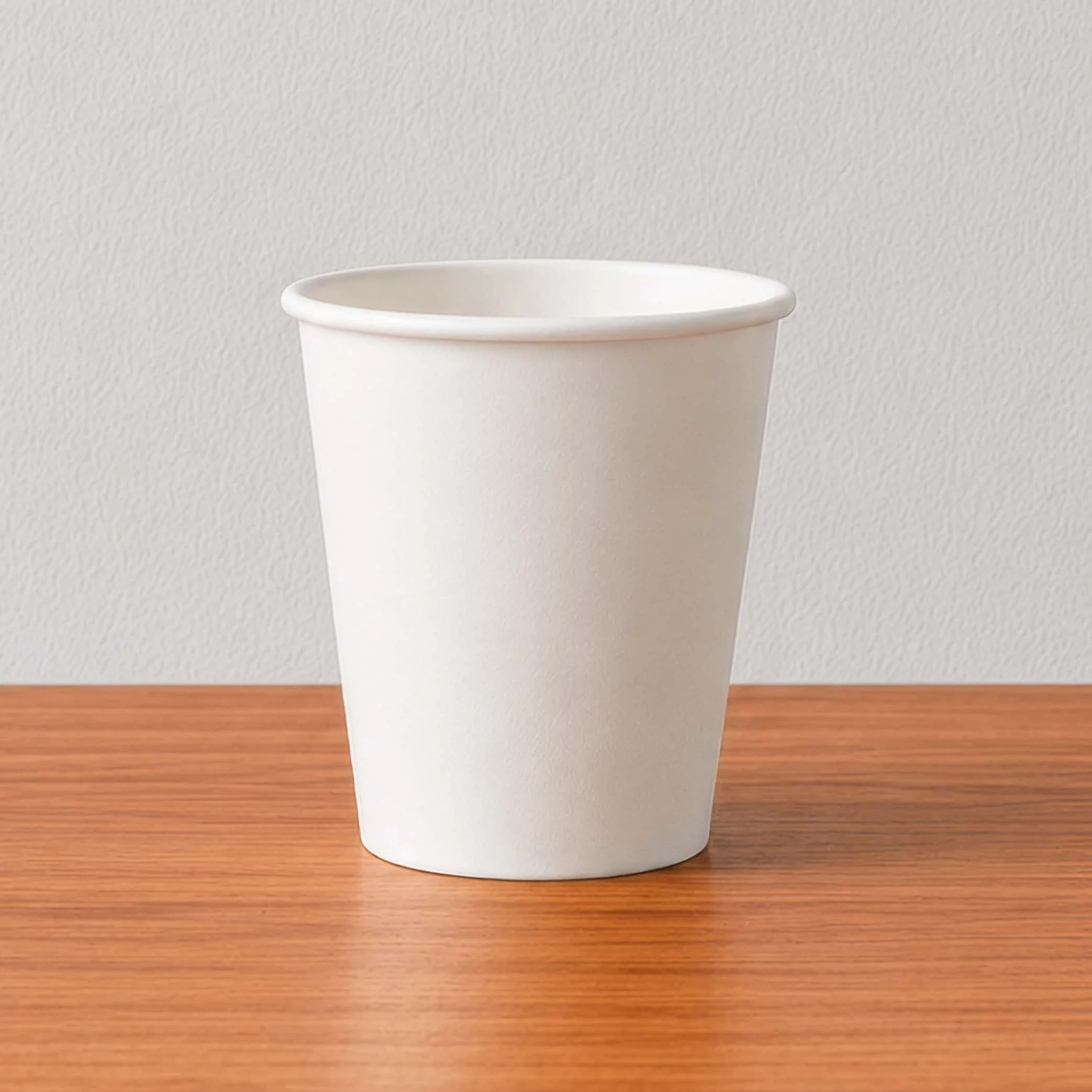 8 oz white single-wall plain paper cup