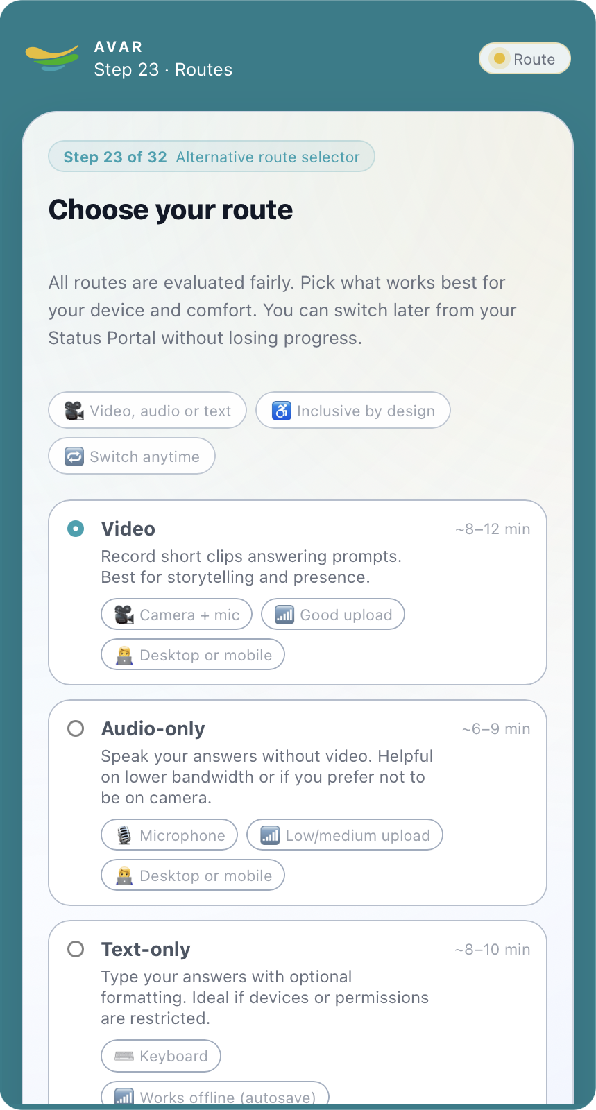 Step 23 – Route selector