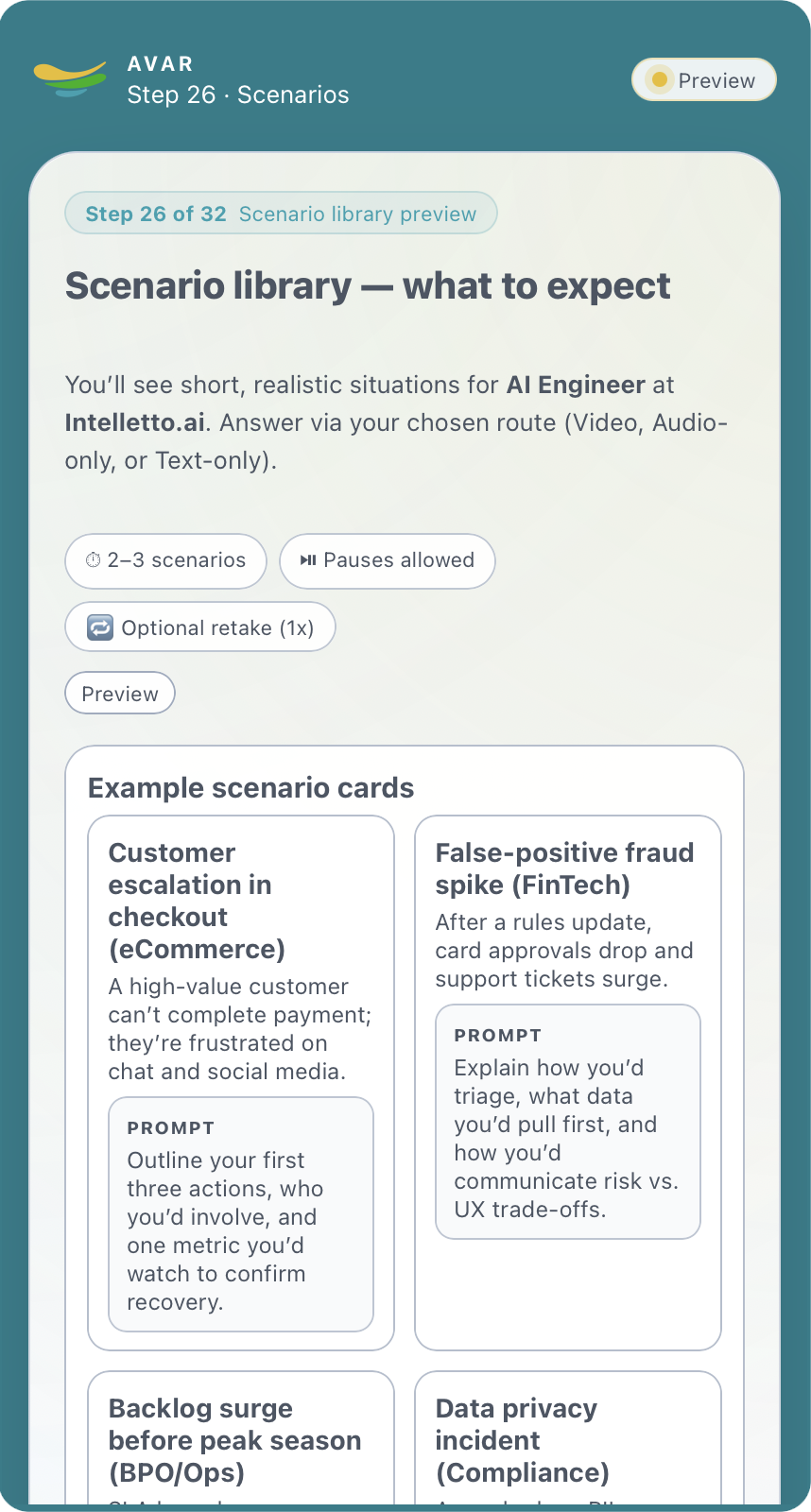 Step 26 – Scenario library preview