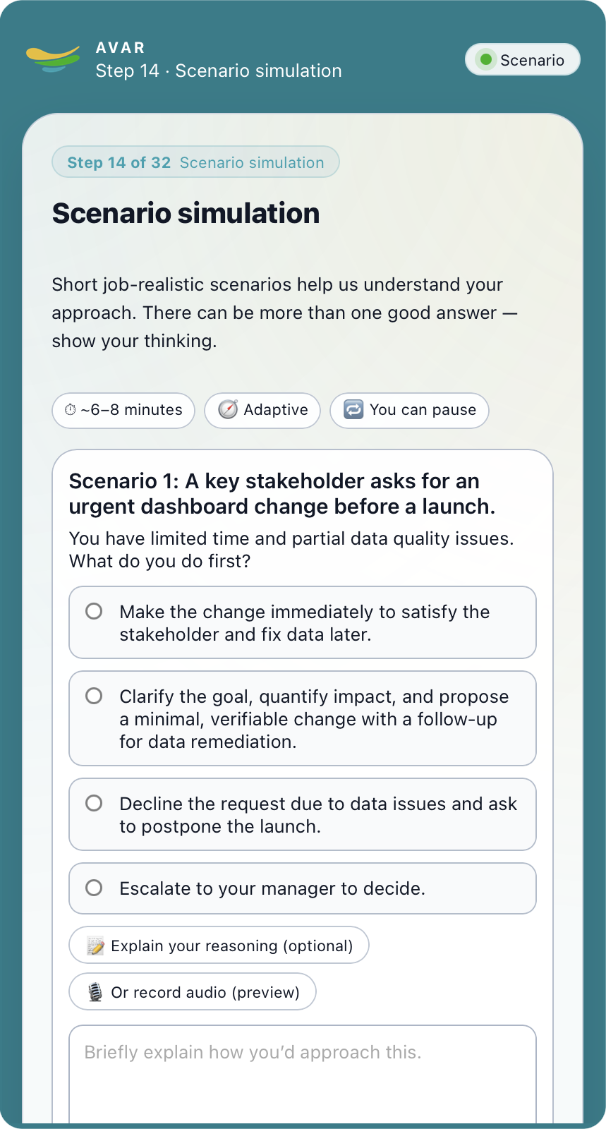 Step 14 – Scenario simulation