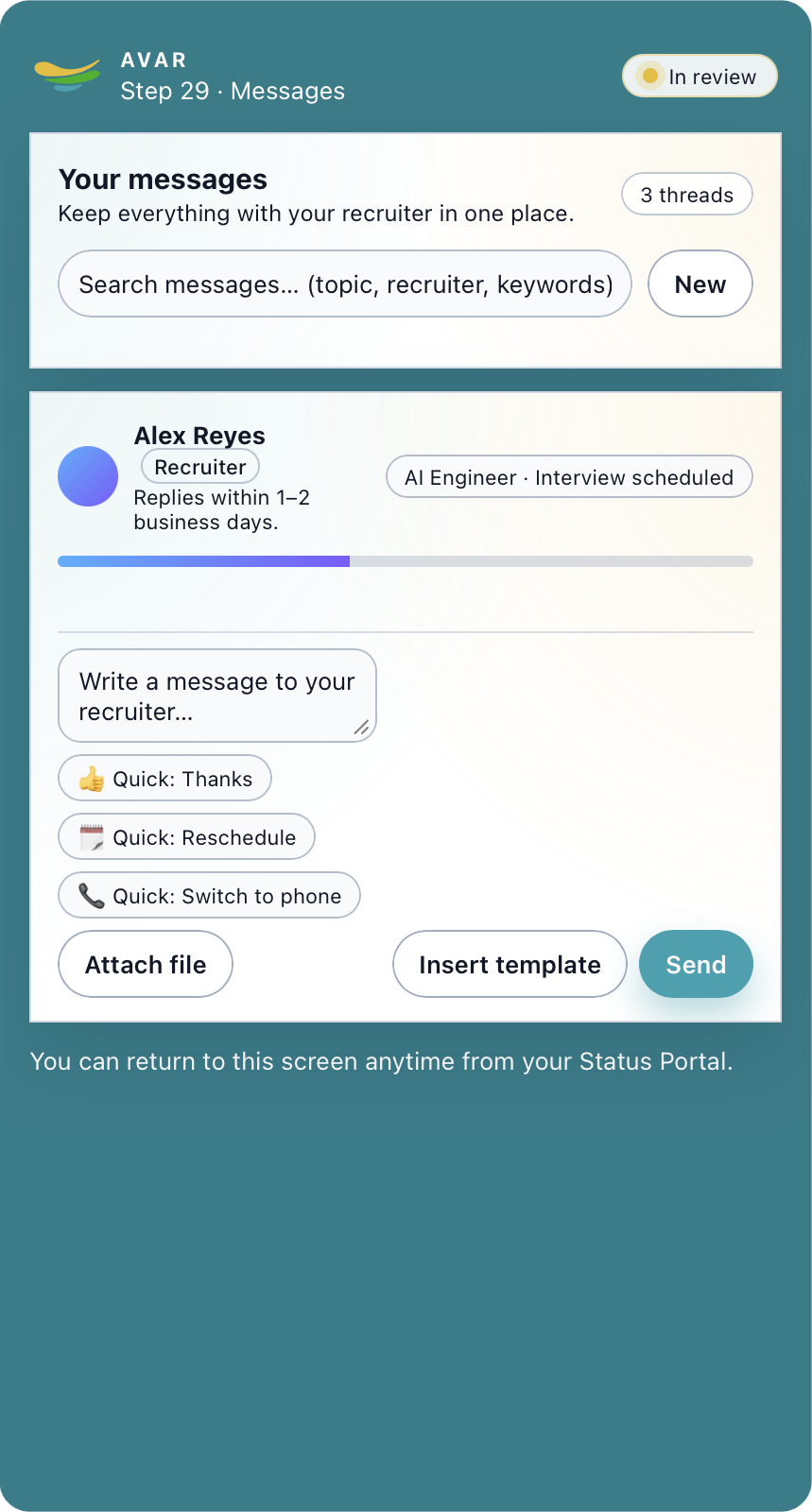 Step 29 – Candidate messages