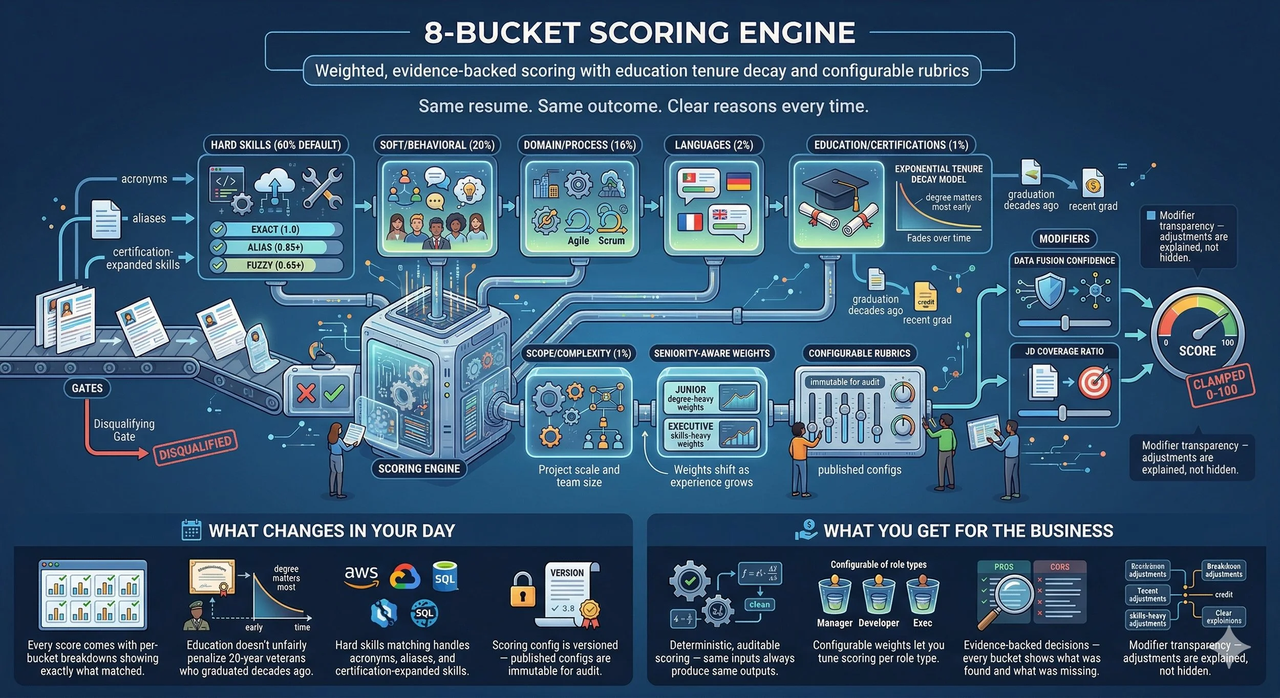 Intelletto.ai &mdash; 12-stage intelligence pipeline diagram