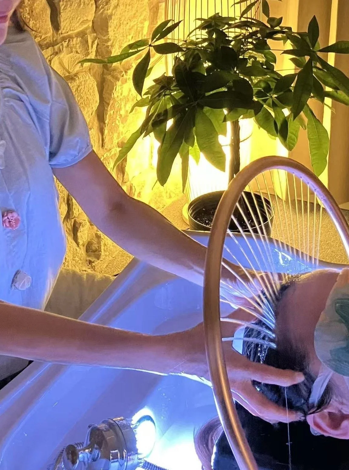 Head spa waterfall treatment at Cove Spa Austin