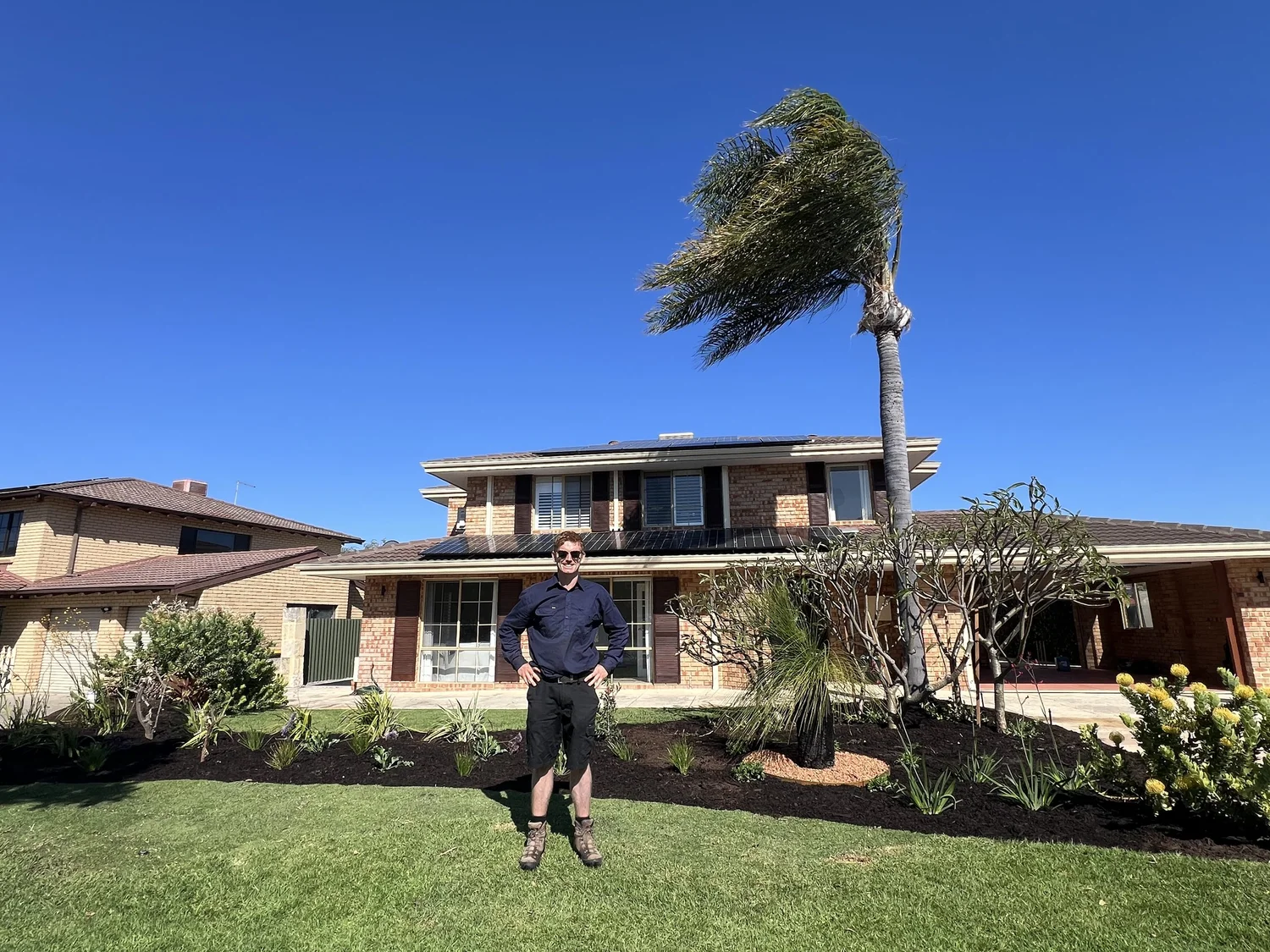 The Garden Collective team working on a Perth landscaping project