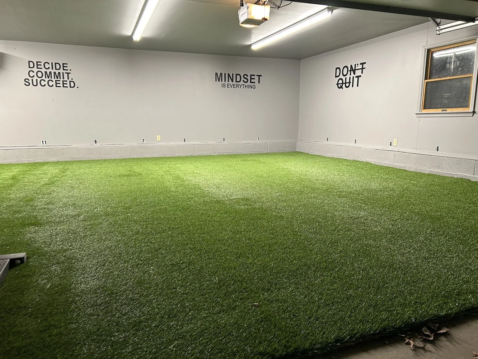 Indoor turf training space