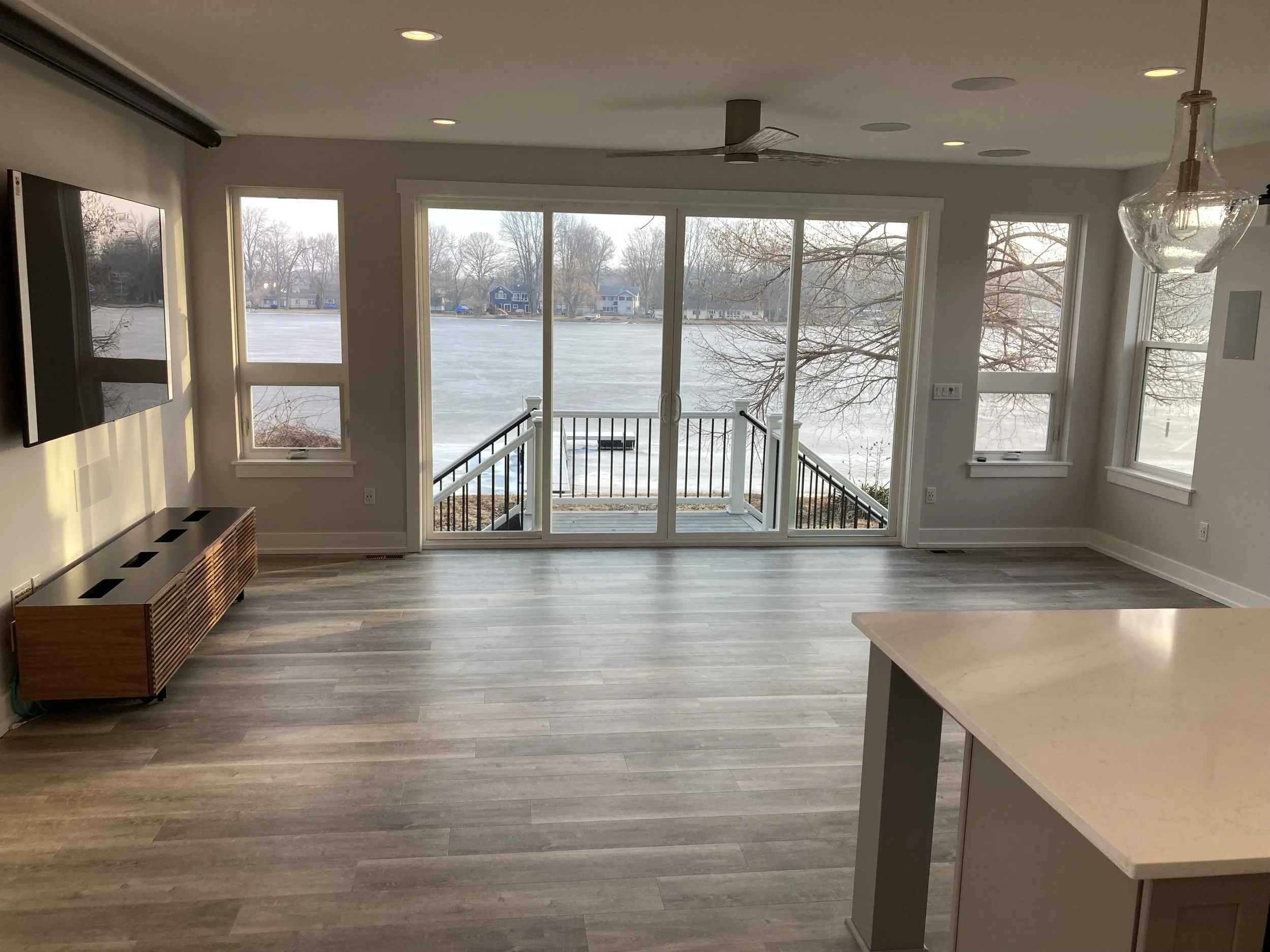 seamless indoor outdoor living with this four panel slider door