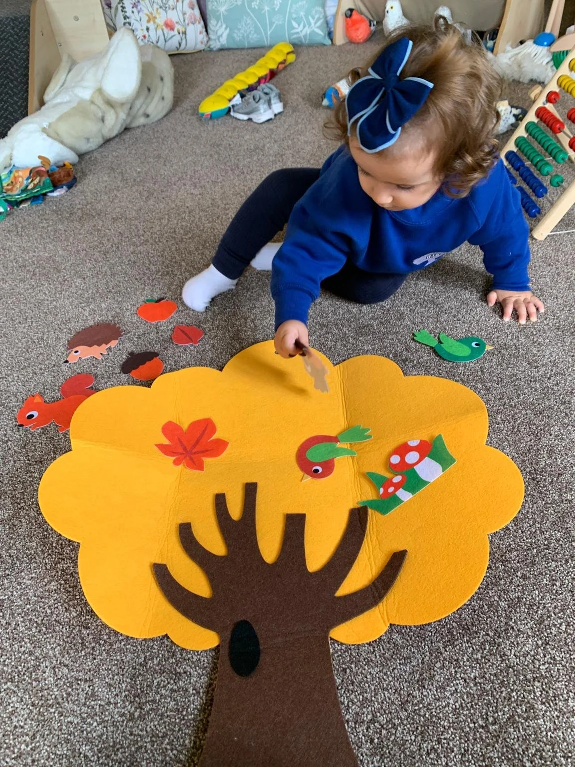 playing on the carpet