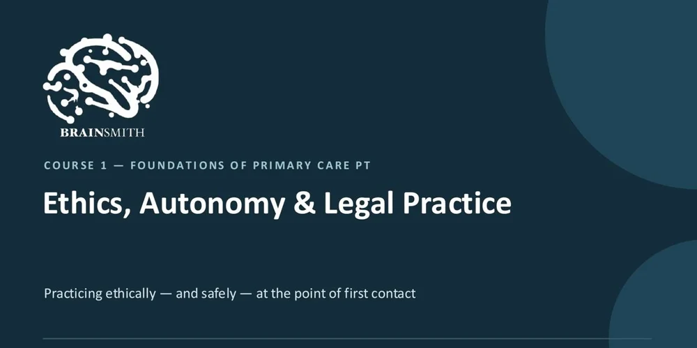 Title slide: Ethics, Autonomy and Legal Practice
