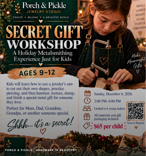 Secret Gift Workshop ages 9 to 12 flyer