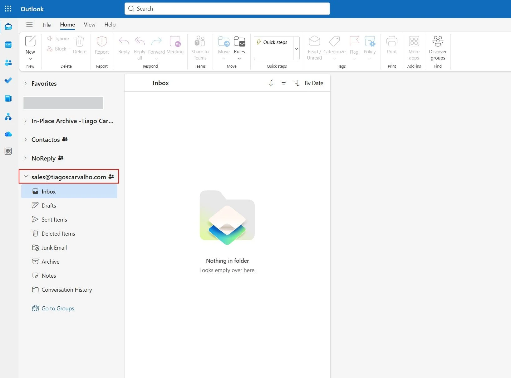 Shared mailbox appearing in Outlook