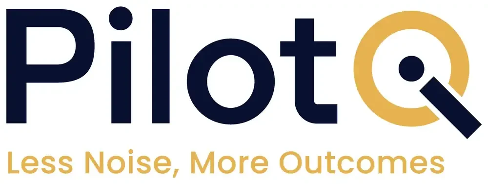 Pilot IQ primary logo with the strapline in gold