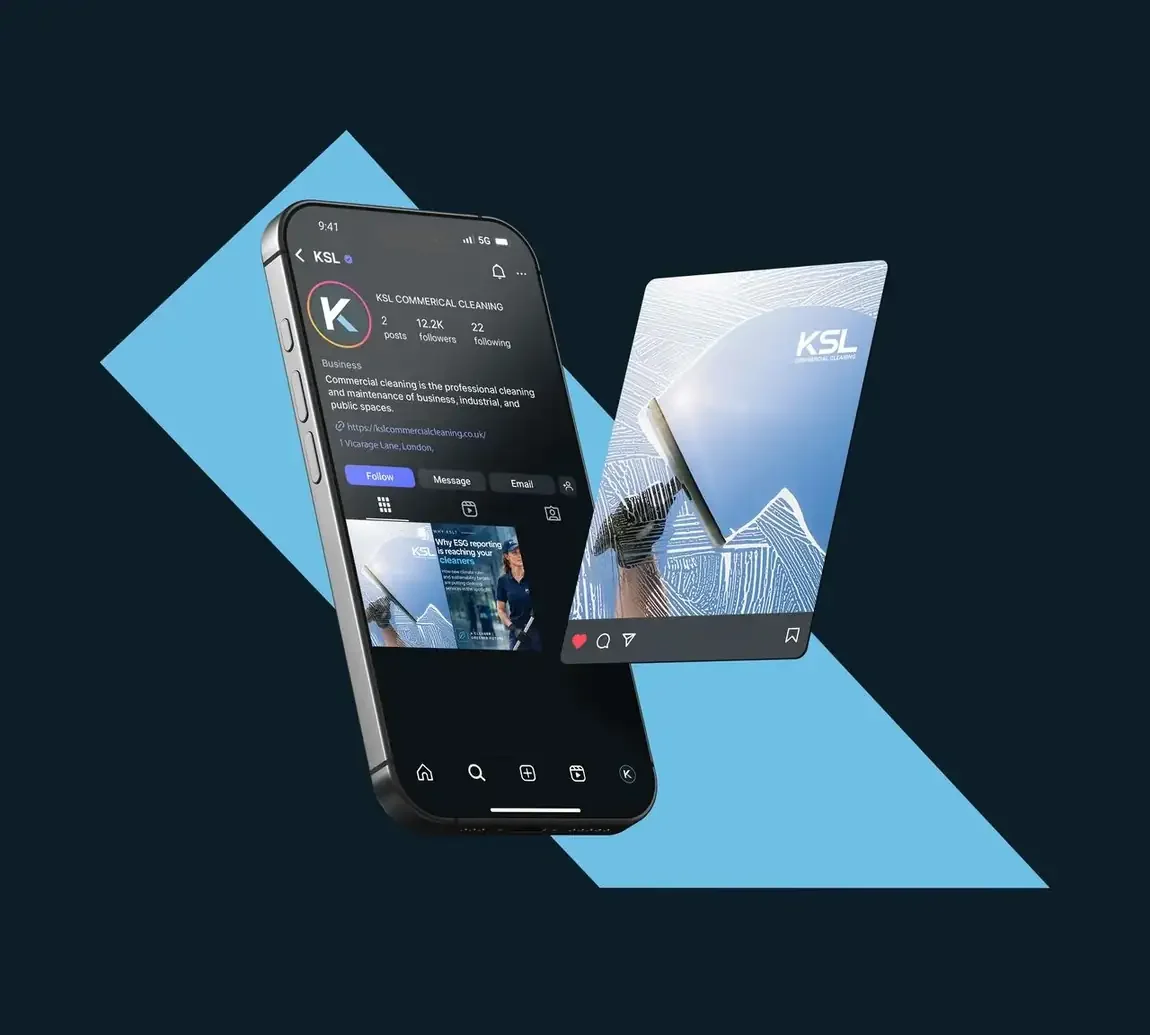 KSL social media templates on a phone