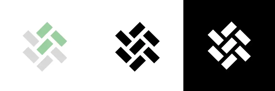 The Global Outdoor Design mark three ways: grey and green, black on white, and white on black