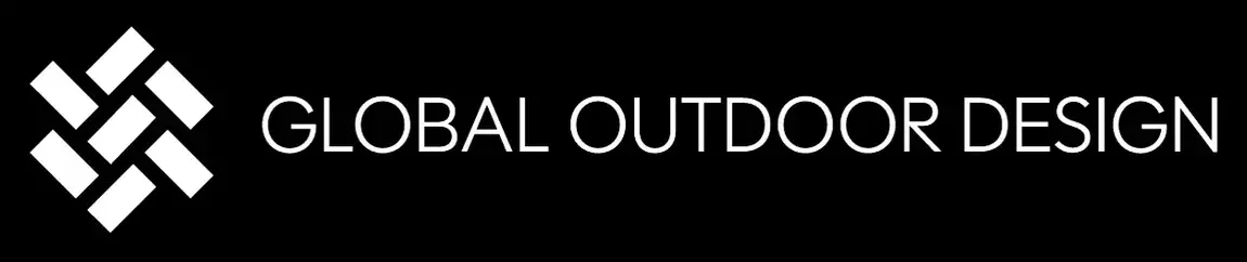 Global Outdoor Design primary logo in white on black