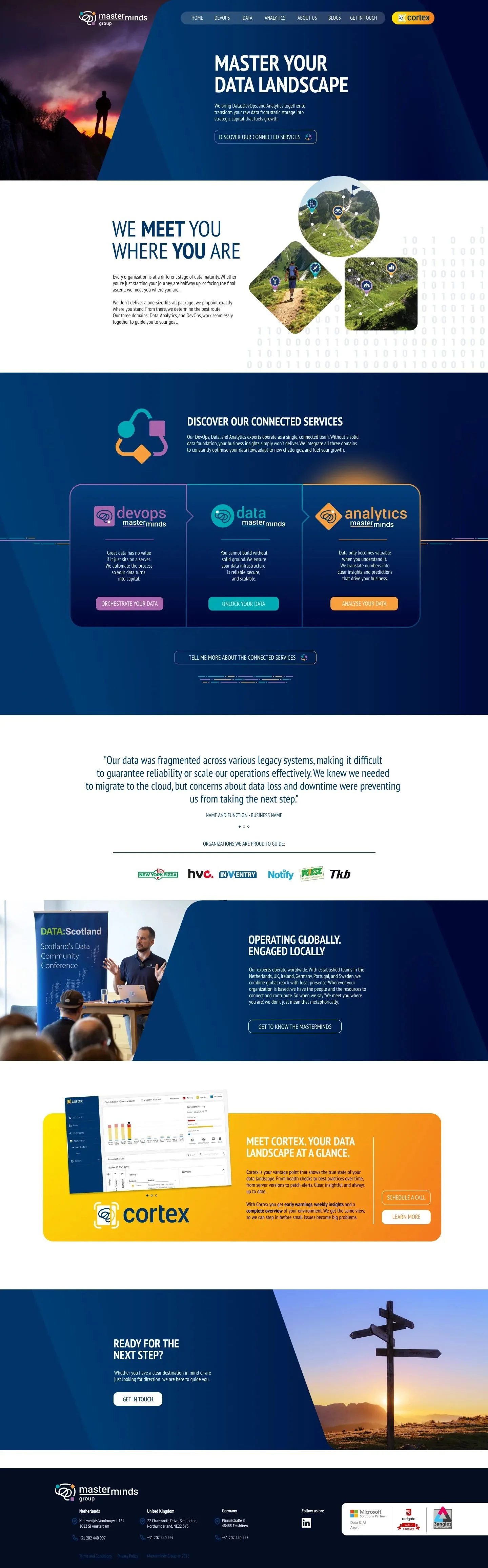 De nieuwe homepage van Masterminds Group