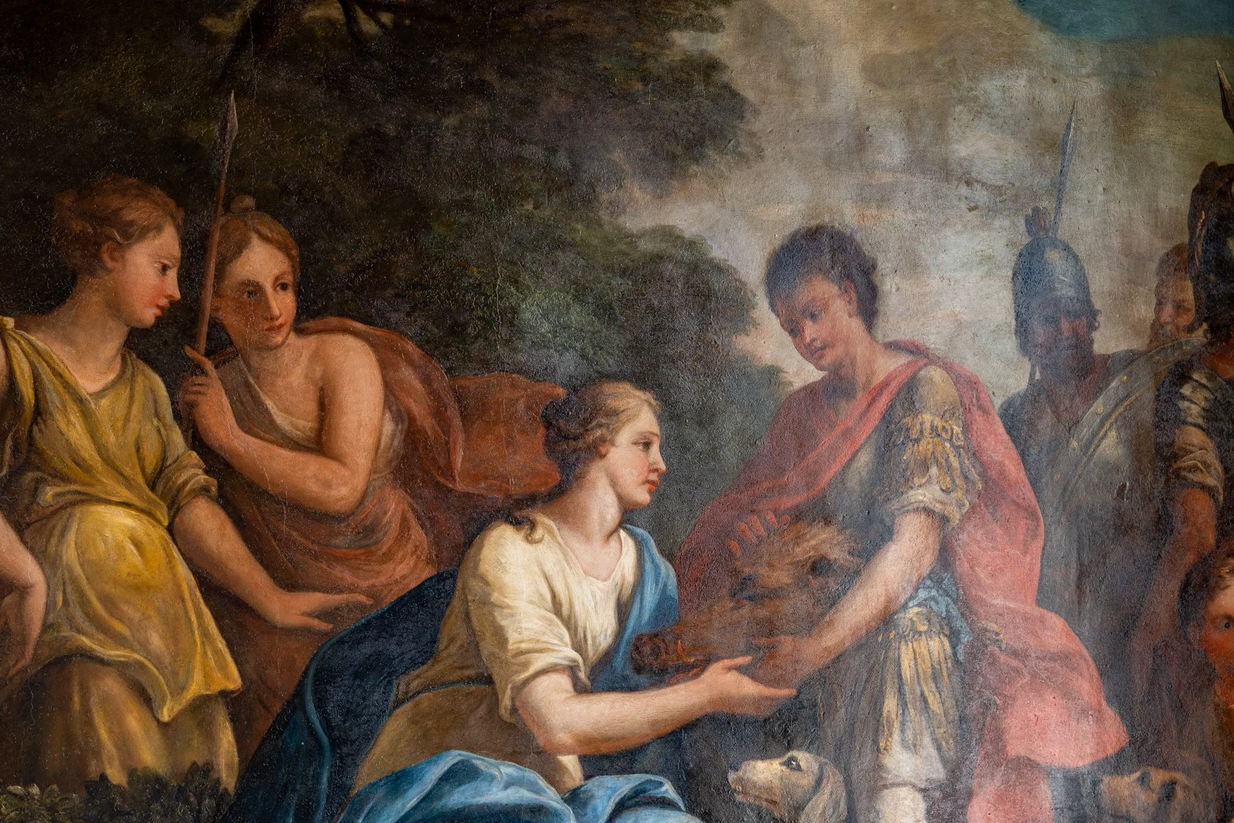 A detail from Sir James Thornhill's historic mural at The Sherborne