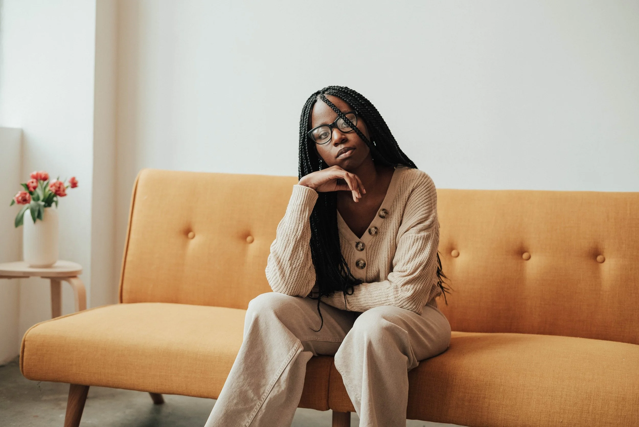 Calm, thoughtful moment representing relief from anxiety. Bravewood Behavioral Health.