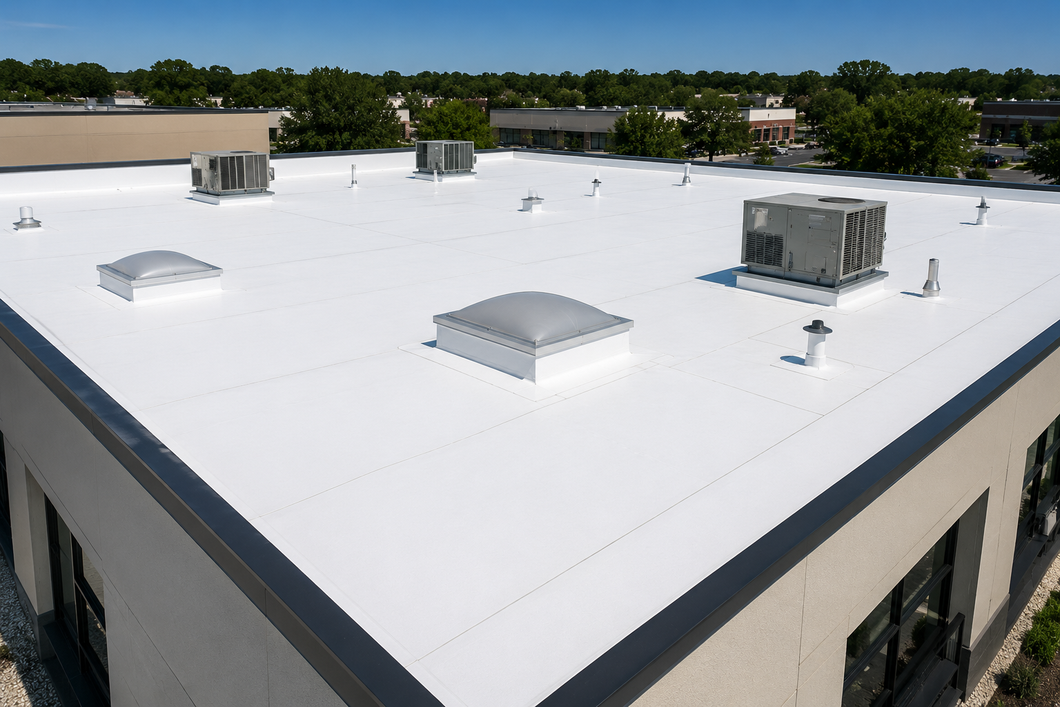 Commercial TPO flat roof installation Mississippi by Resto Construction