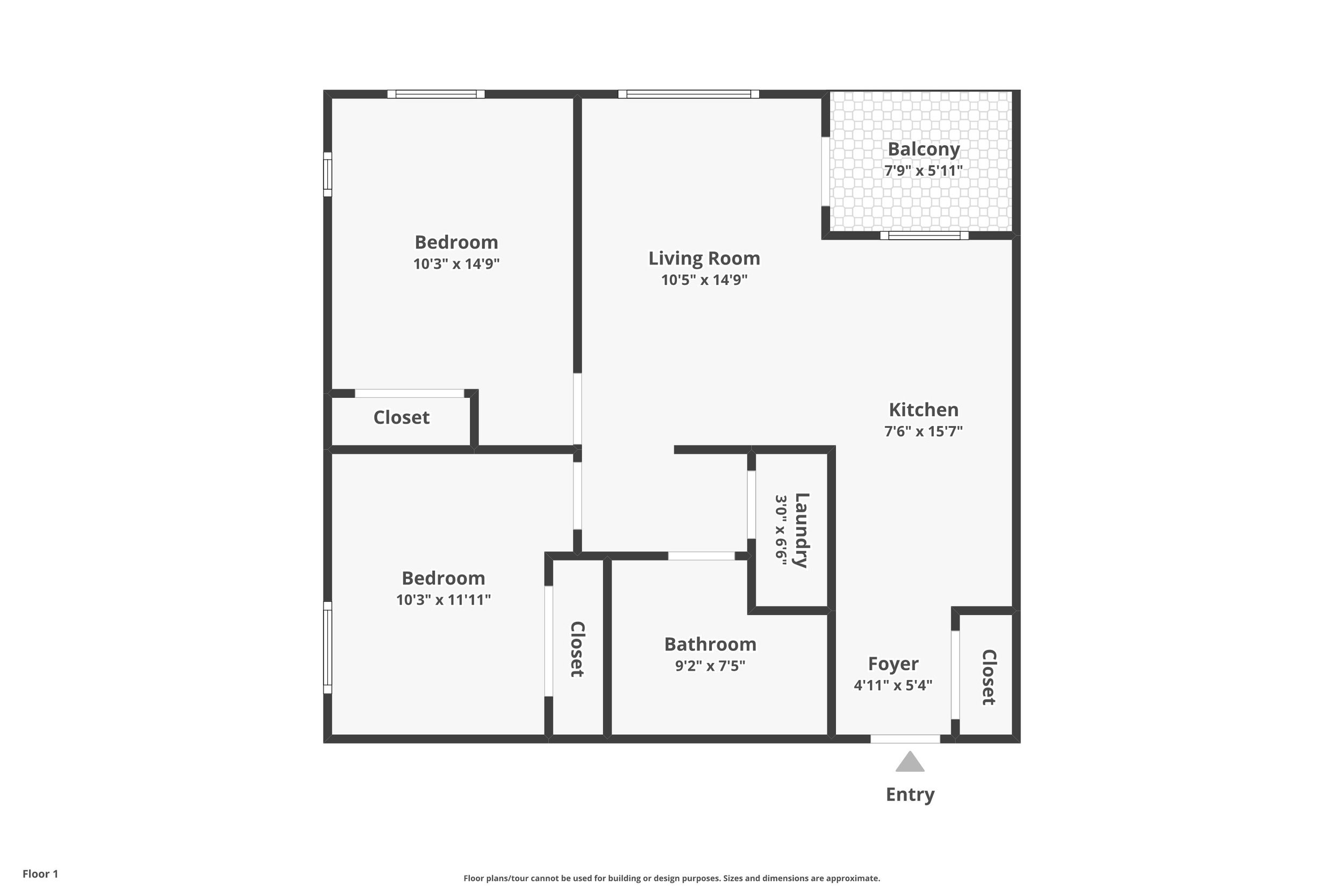 2 Bedroom Floor Plan