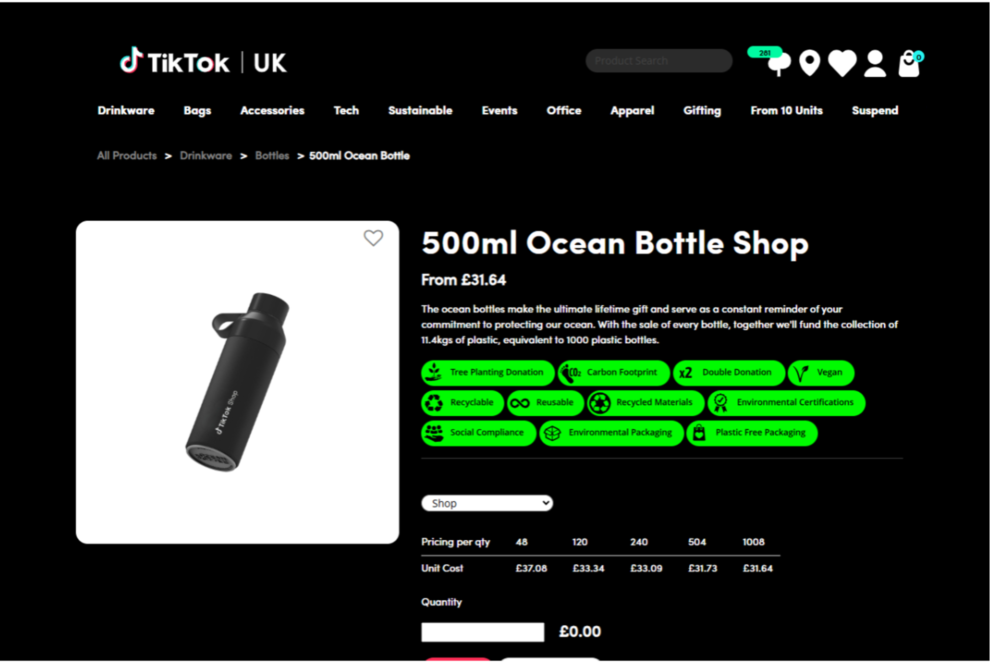 TikTok UK merch shop