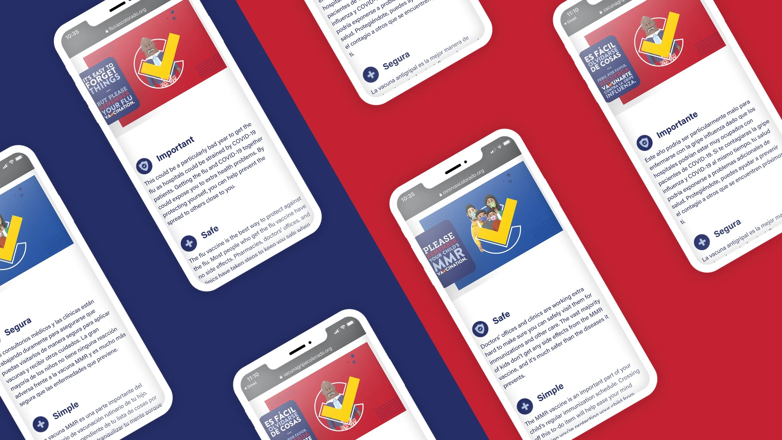 Landing page mockup on mobile devices
