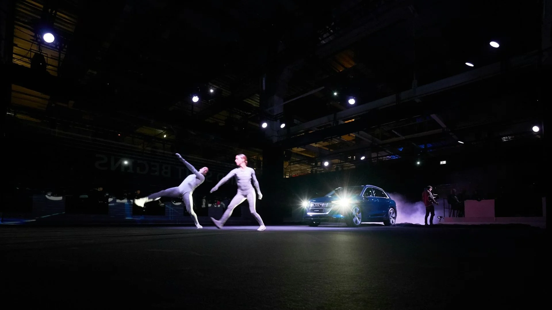 Dancers performing alongside Audi e-tron