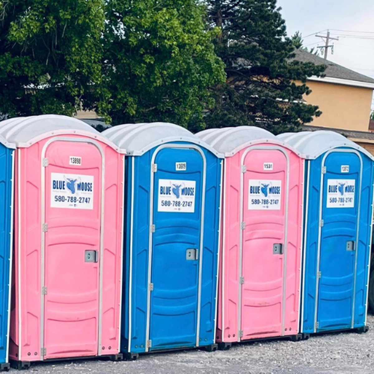 Portable sanitation units ready for a construction crew for construction toilets and fencing near me in Pinecrest, FL.