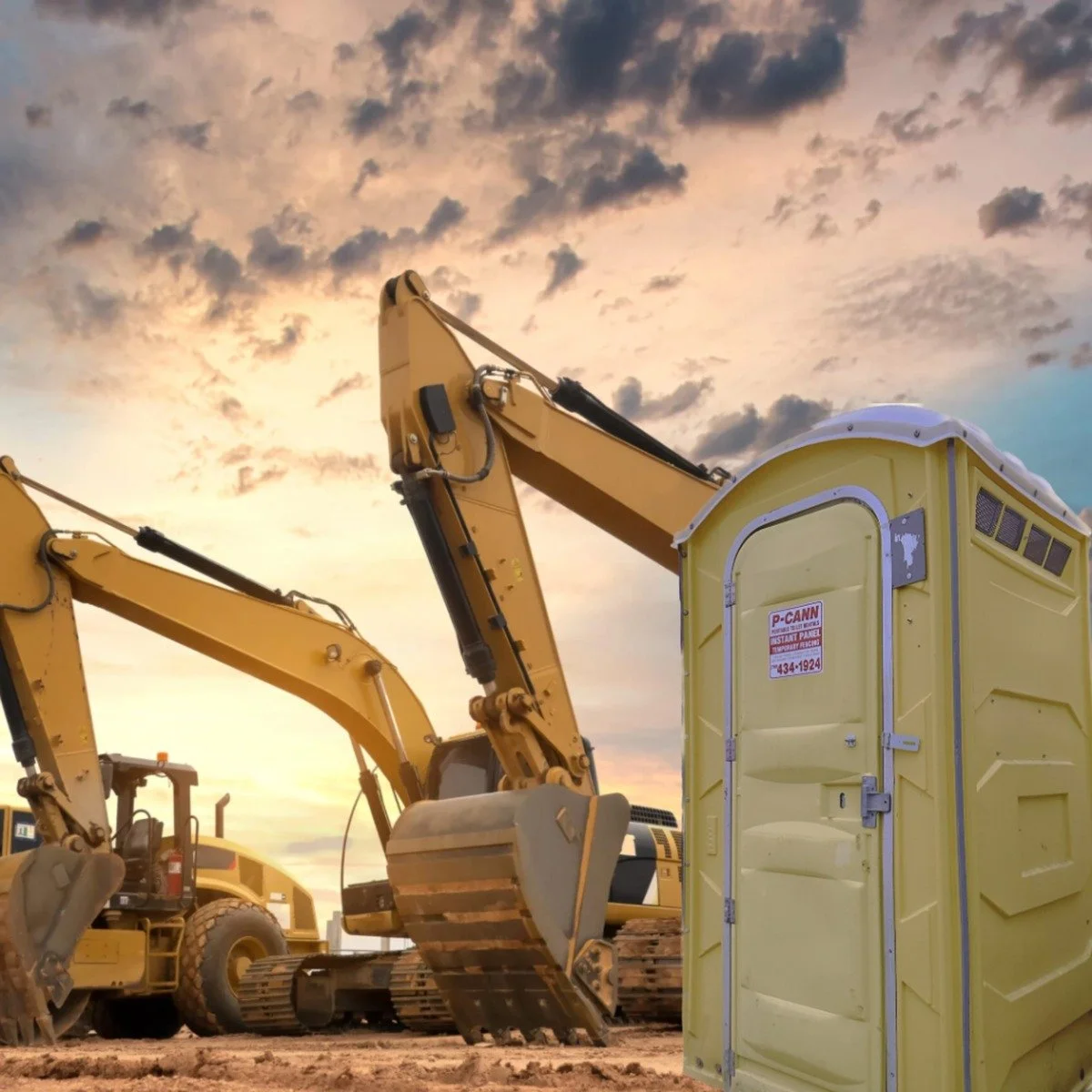 Fencing panels creating a controlled construction boundary with construction toilets and fencing service in Miramar, FL.