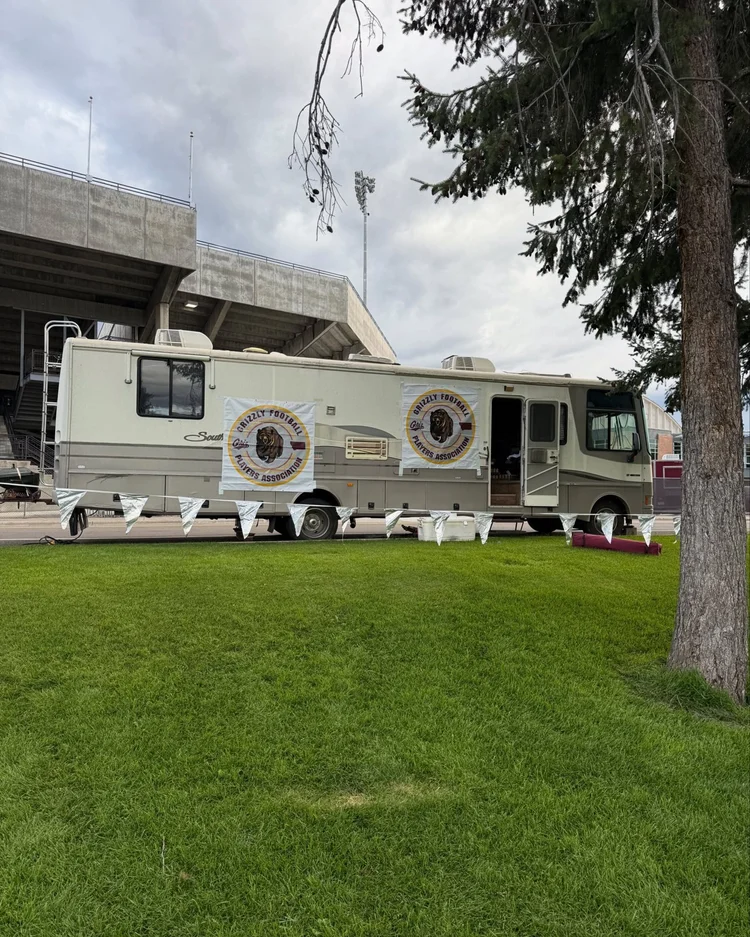 The GFPA tent and RV set up at the Lot 21 tailgate
