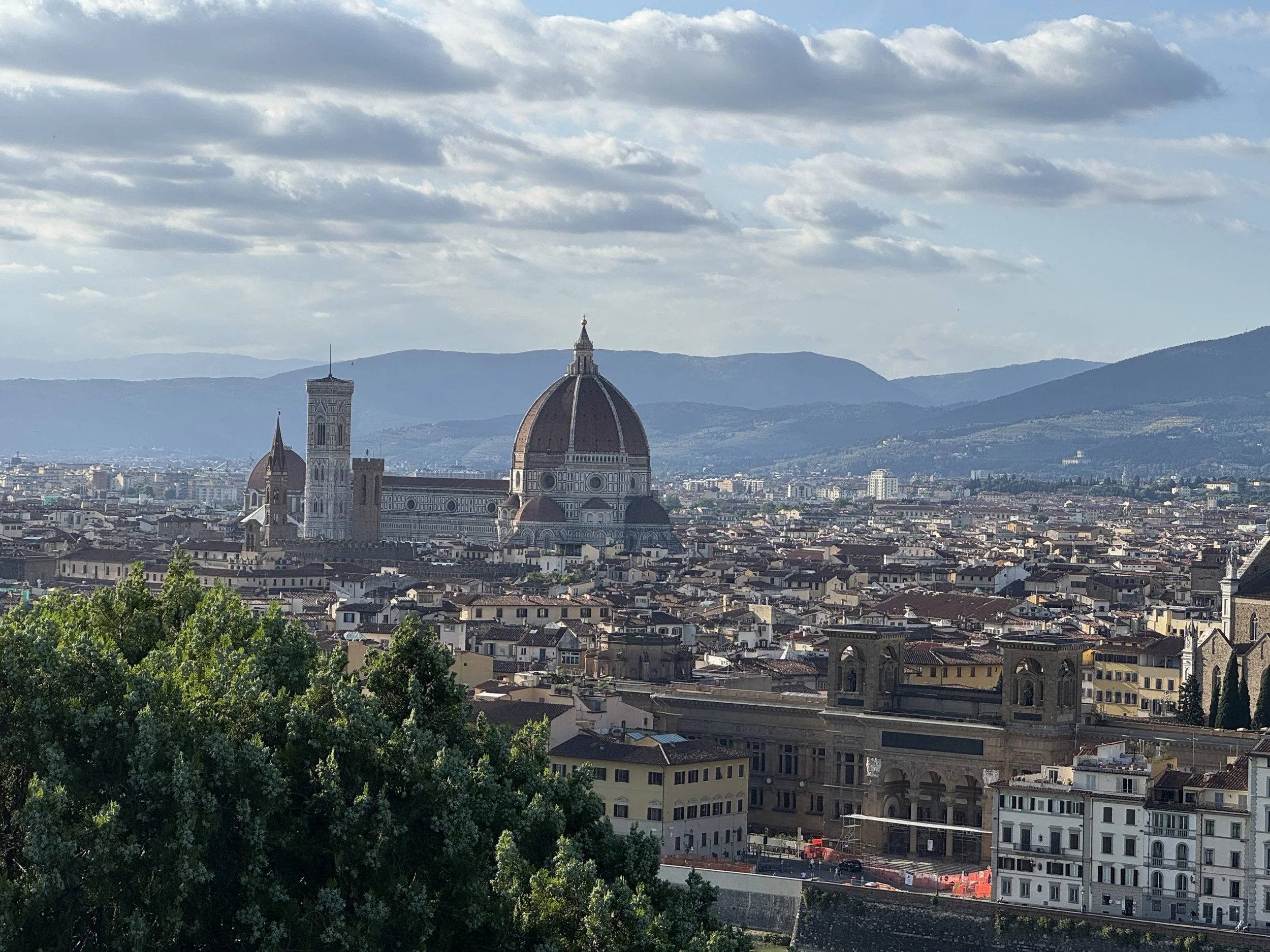Panoramic view of Florence Cathedral and Brunelleschi’s dome from Piazzale Michelangelo.