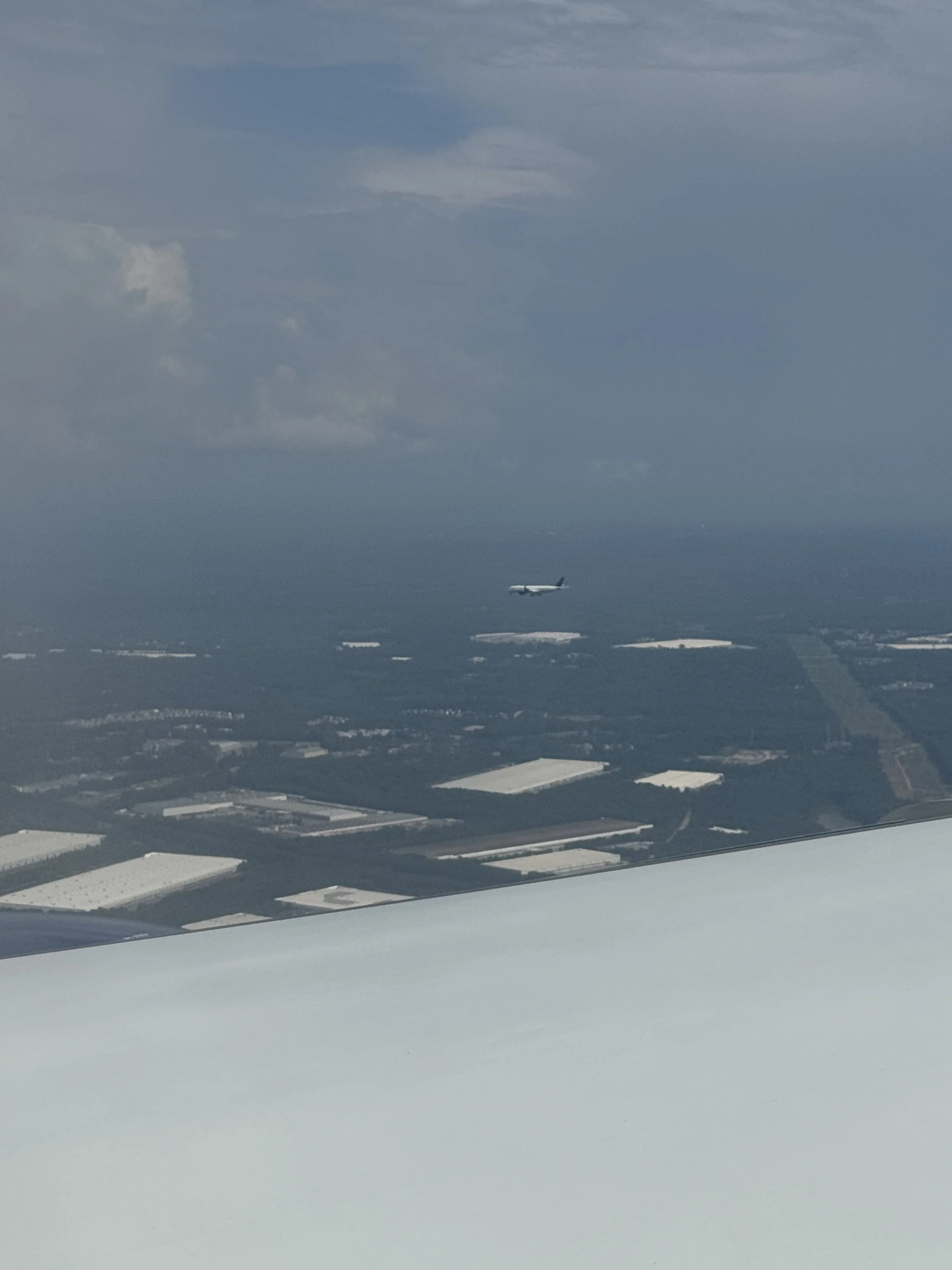 Airplane seen from the flight home over northern Italy
