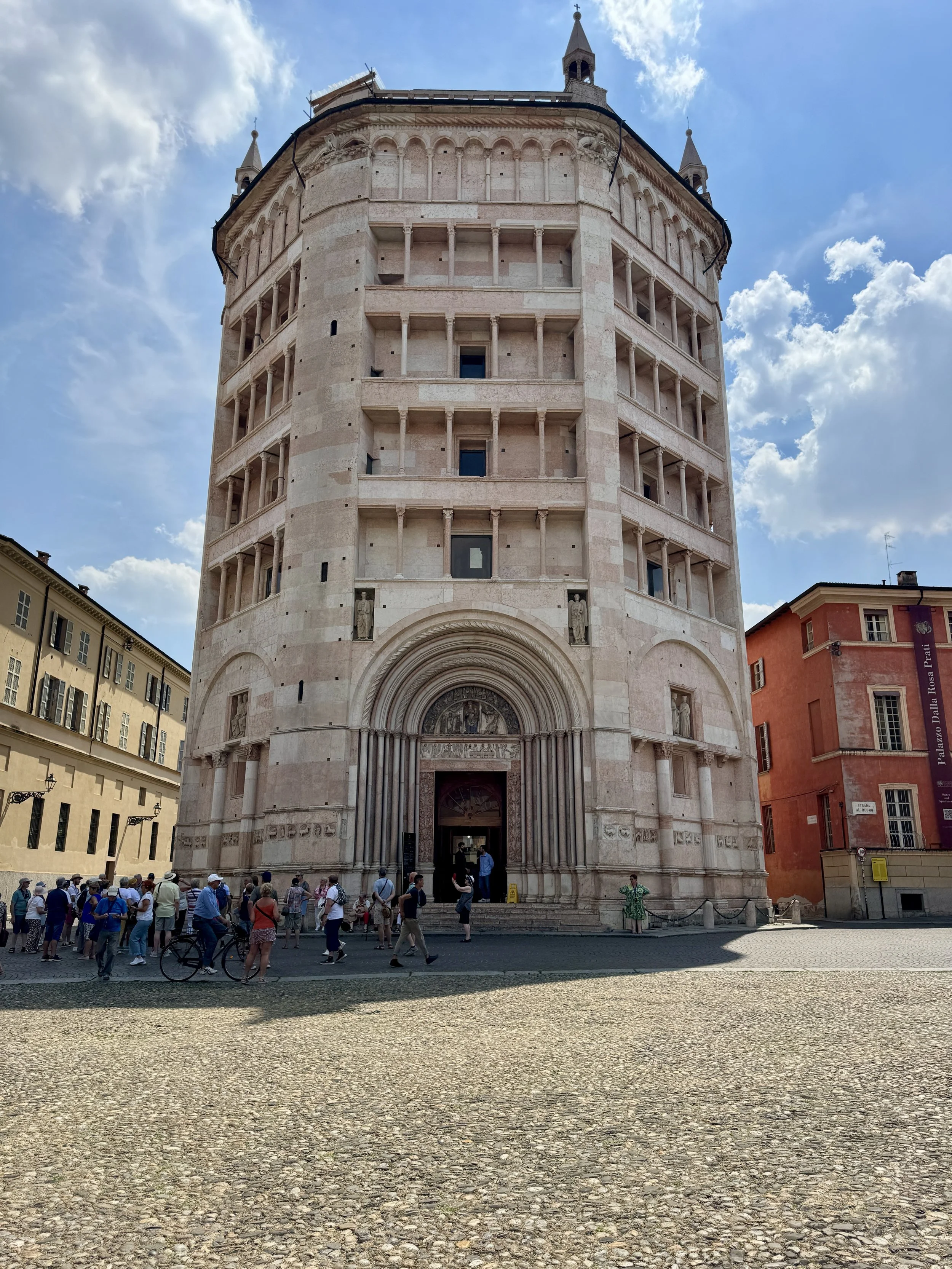 Pink marble Parma Baptistery
