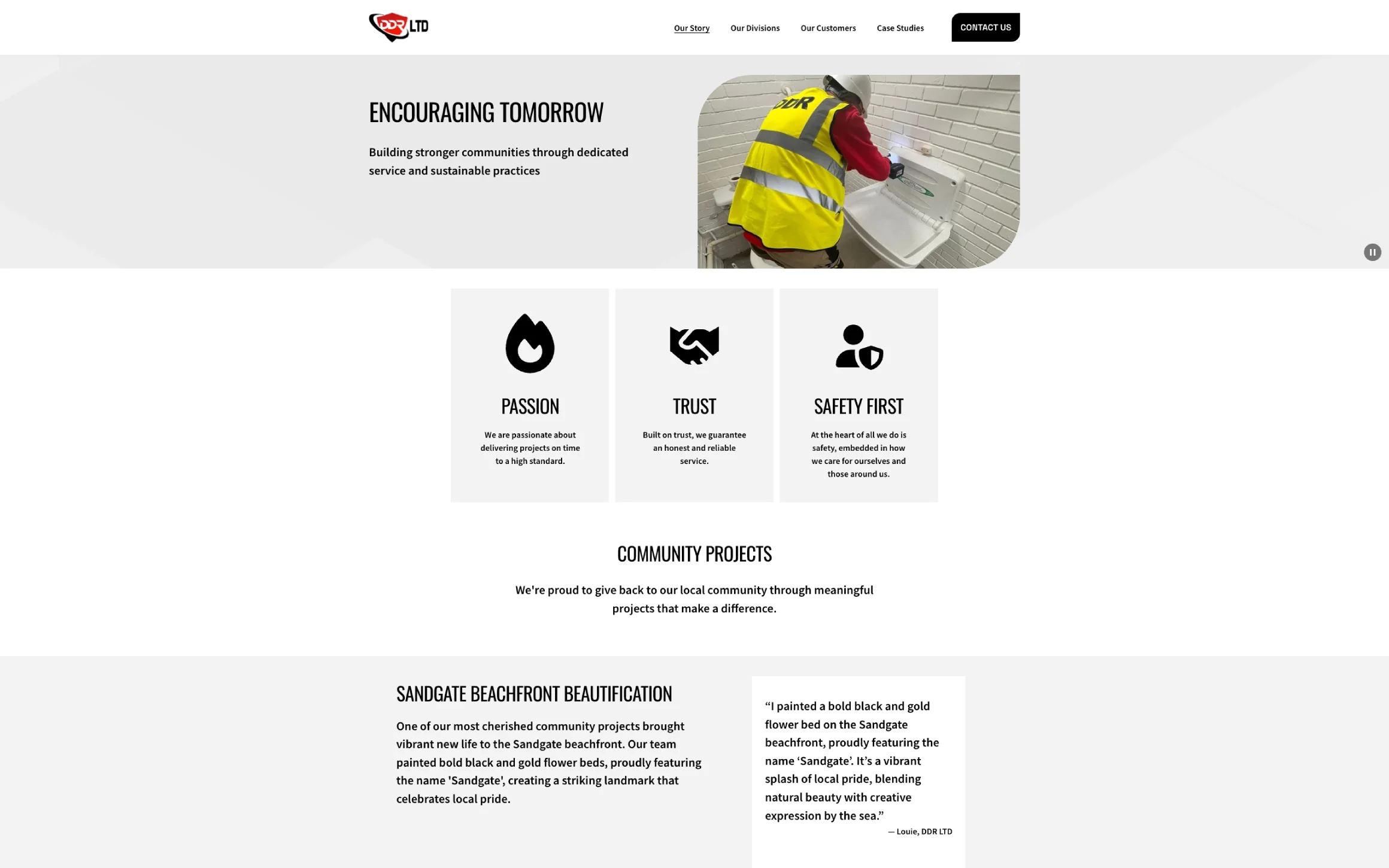 DDR Limited community projects page