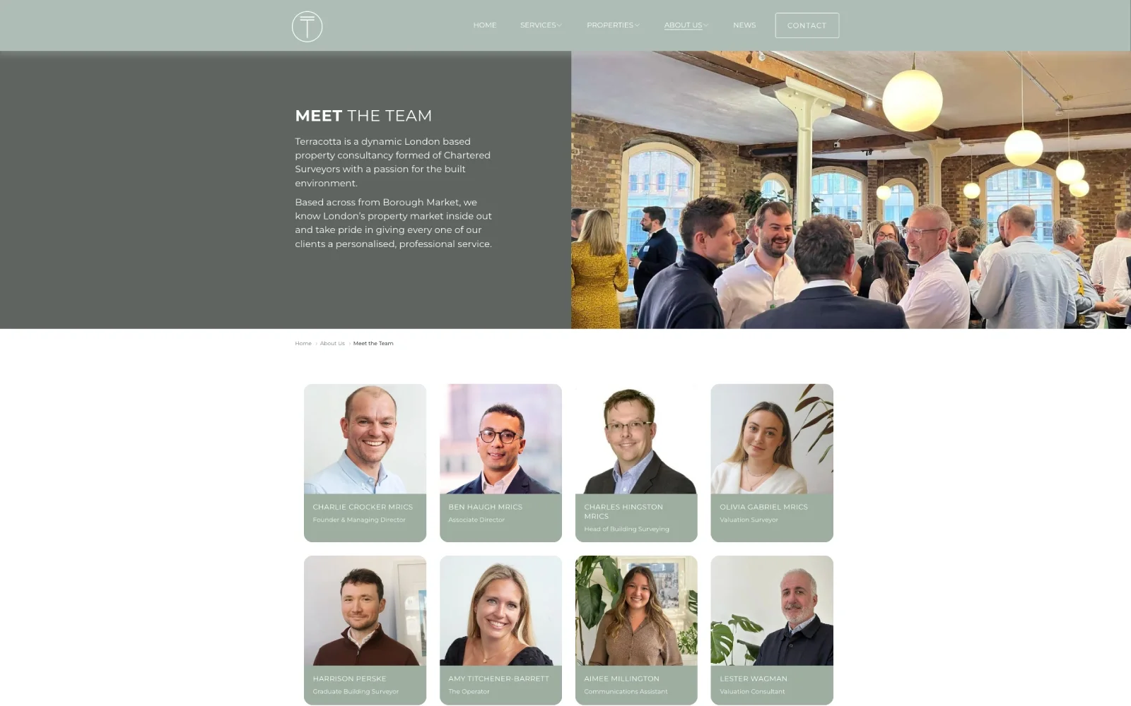 Terracotta Property Meet the Team page