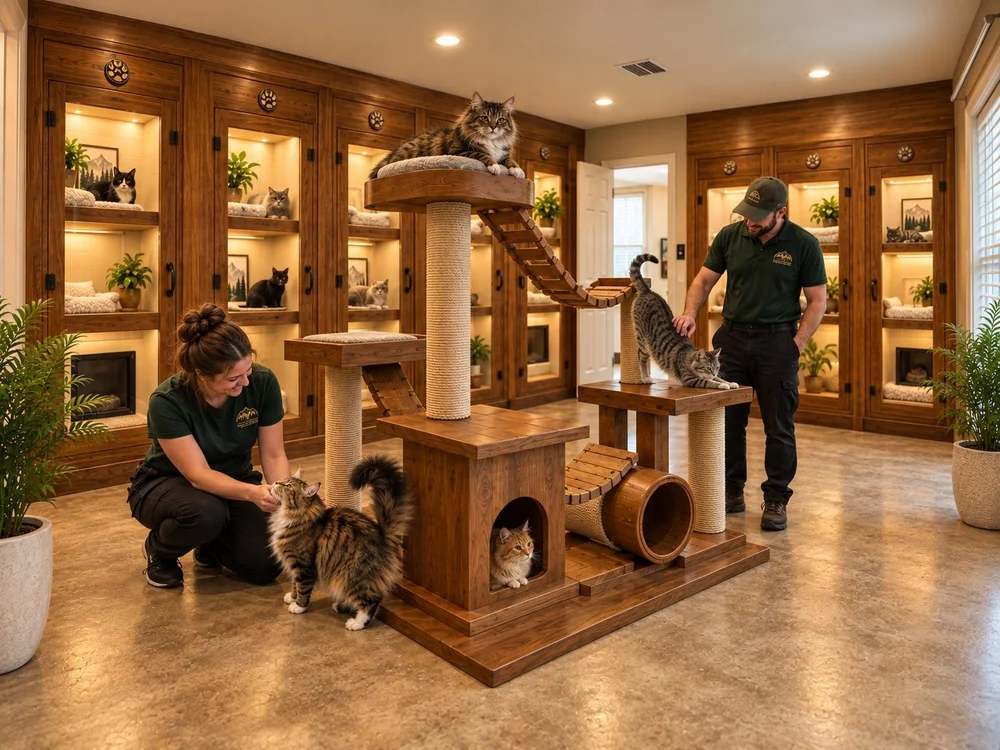 Concept rendering of Bark Rangers with cats at the cat tower