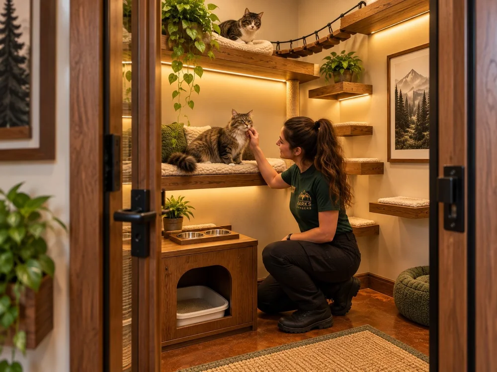 Concept rendering of a Bark Ranger with a cat inside a VIP cat condo