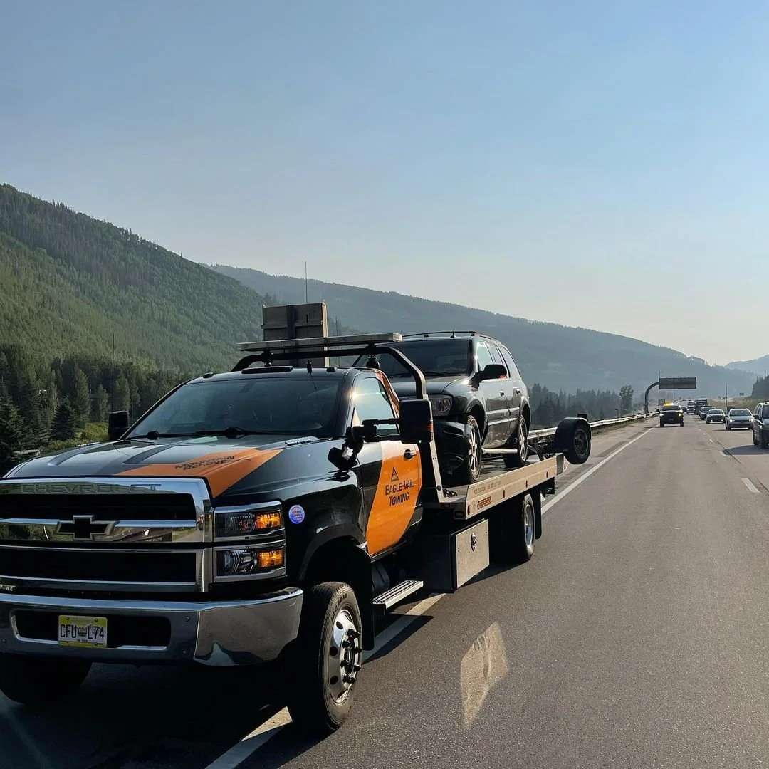 Mountain Recovery tow truck providing vehicle towing in the Colorado mountains