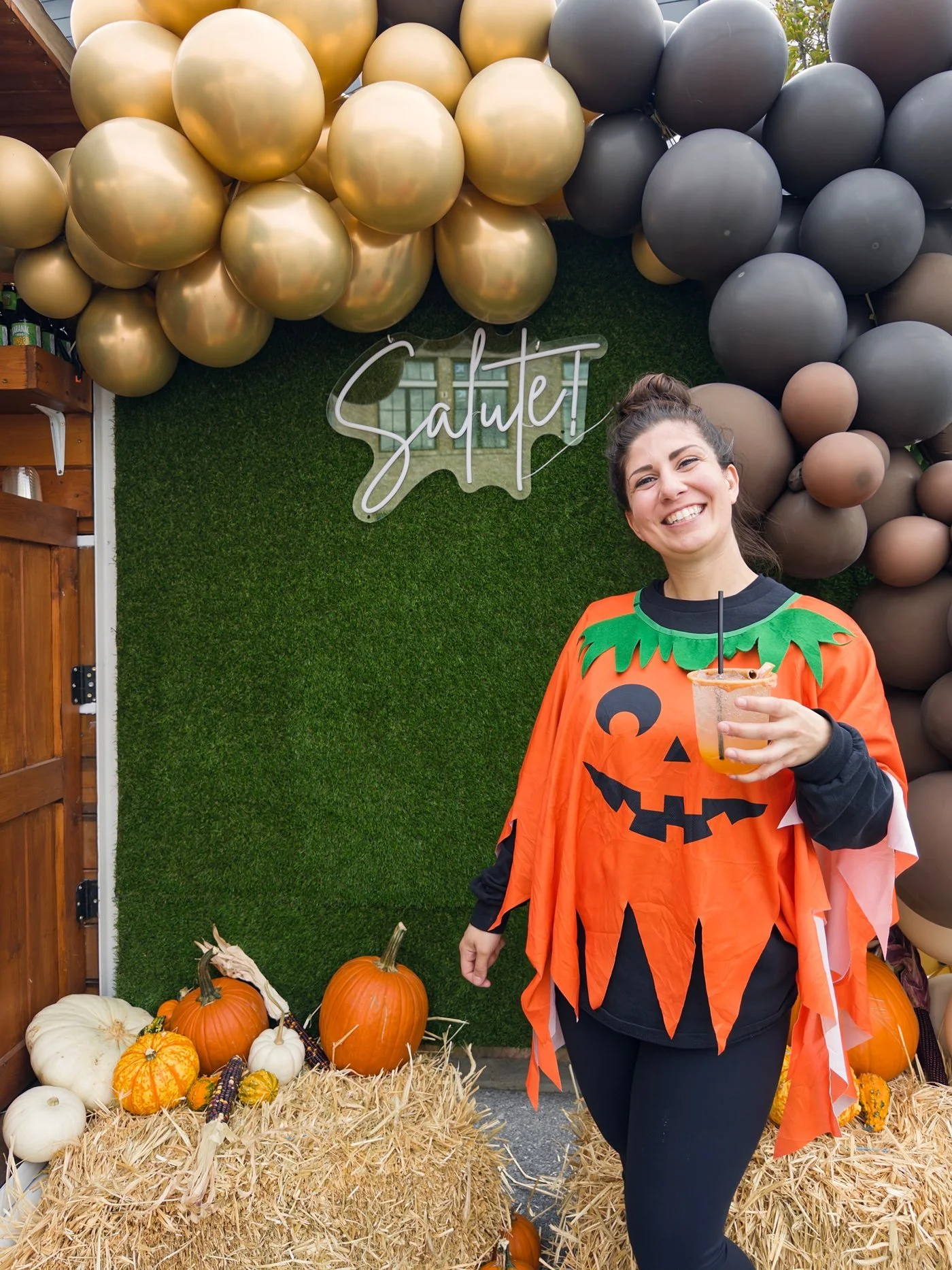 A visitor in a pumpkin costume at last year’s celebration.