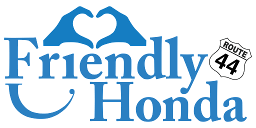 Friendly Honda blue heart hands logo with Route 44 sign