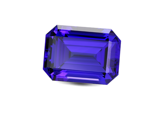 Polished tanzanite gemstone