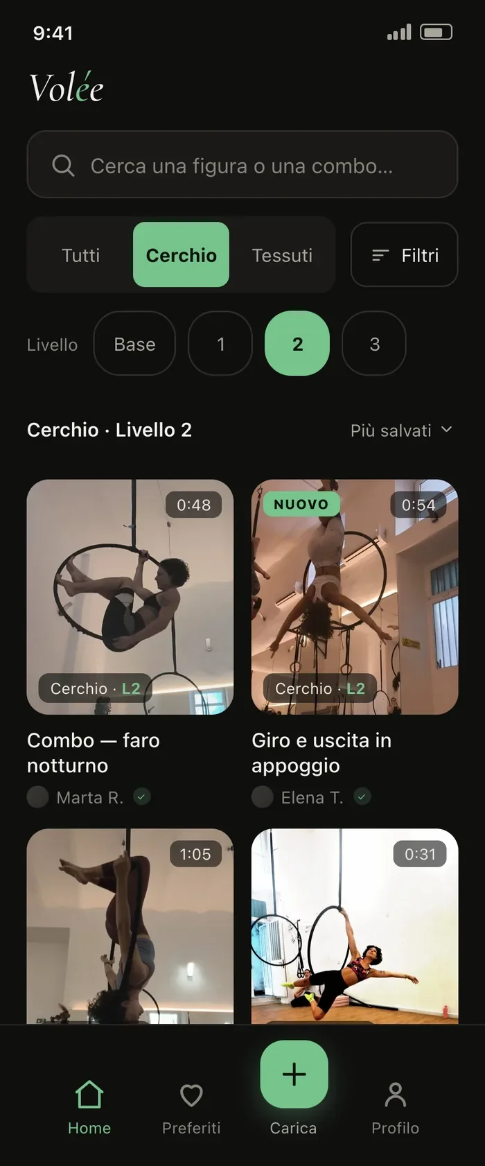 Volée, la libreria filtrata per attrezzo e livello