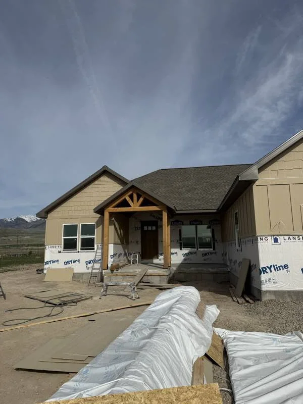 Custom home, timber gable entry, Smithfield by Corbridge Construction